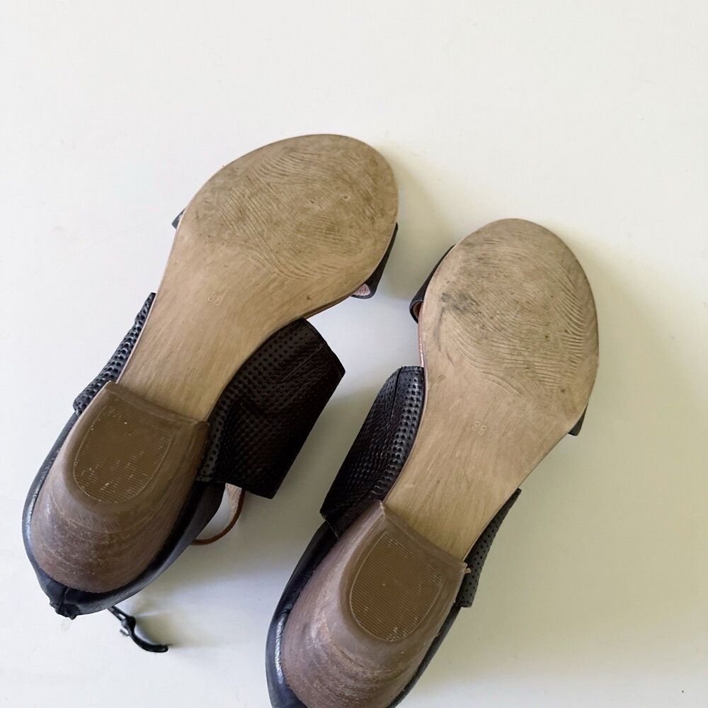 Women's Miz Mooz Leather Cutout Sandals Studded Zipper Black EU Size 38 US 7.5 8 - Picture 8 of 14